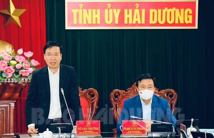 VIDEO: Đồng chí Võ Văn Thưởng làm việc với Ban Thường vụ Tỉnh ủy Hải Dương 
